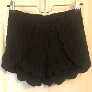 Black Lace Shorts